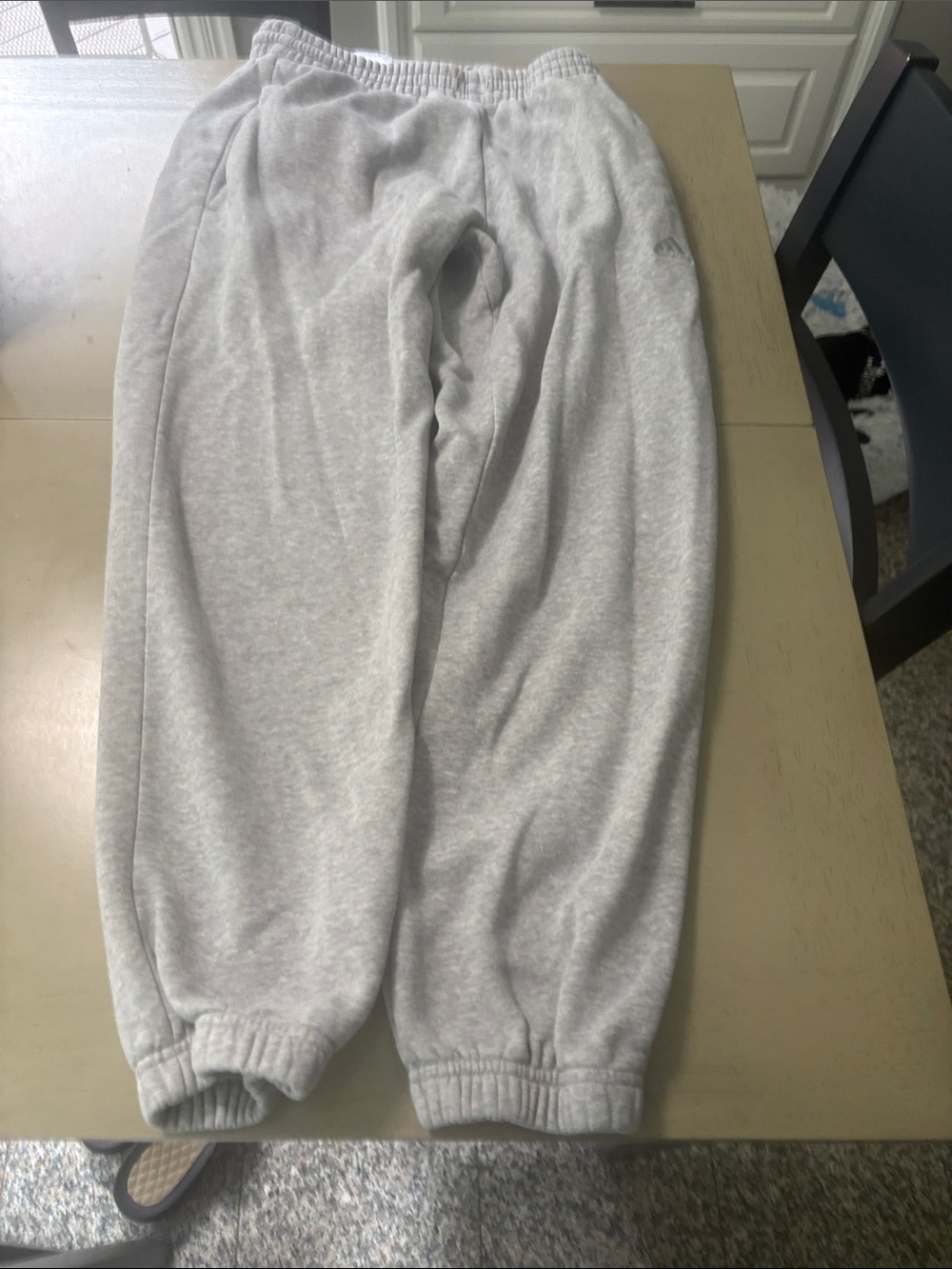 adidas Light Gray Kids Sweatpants with Elastic Cuffs